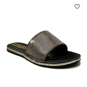 Juicy Couture black & gold beaded Yippee Slides size 7- perfect condition!